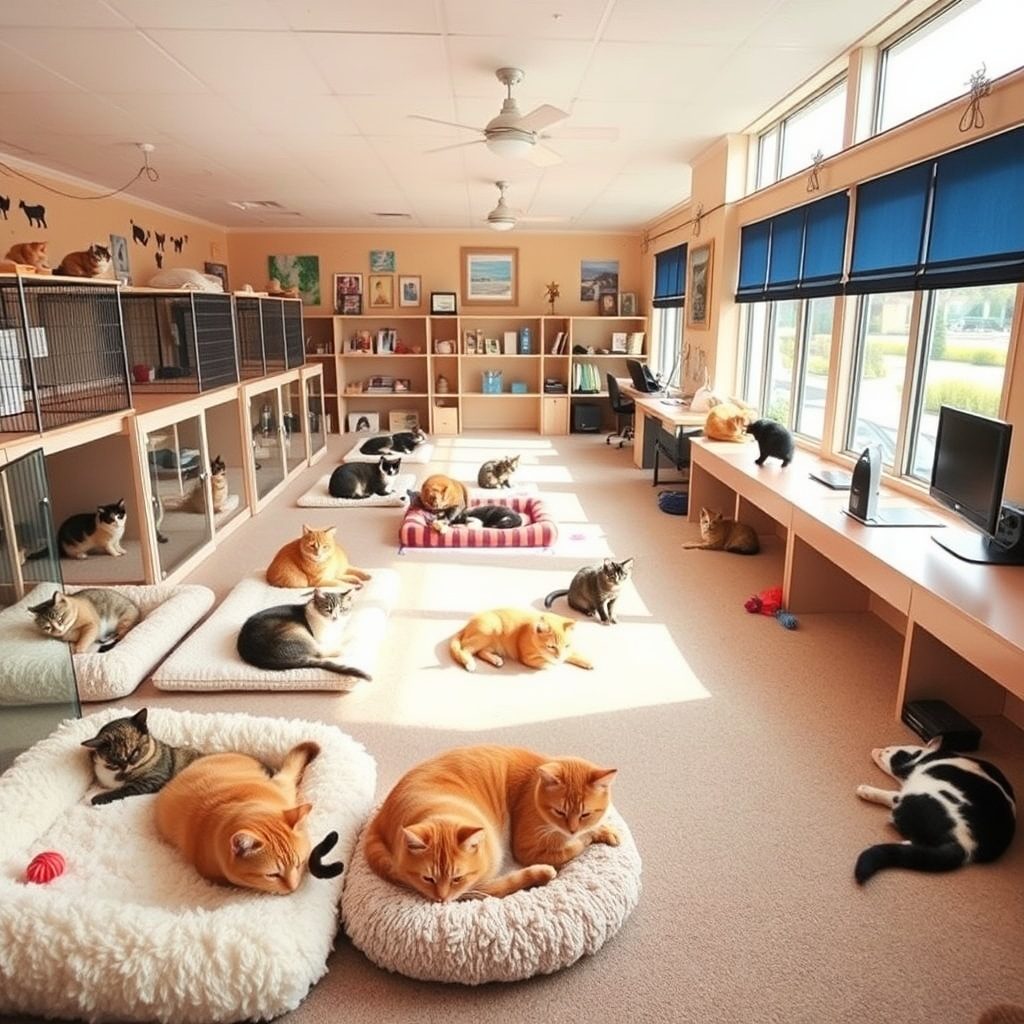 猫が快適に過ごす様子