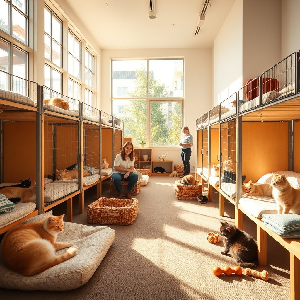 猫がくつろぐ宿泊施設のイメージ