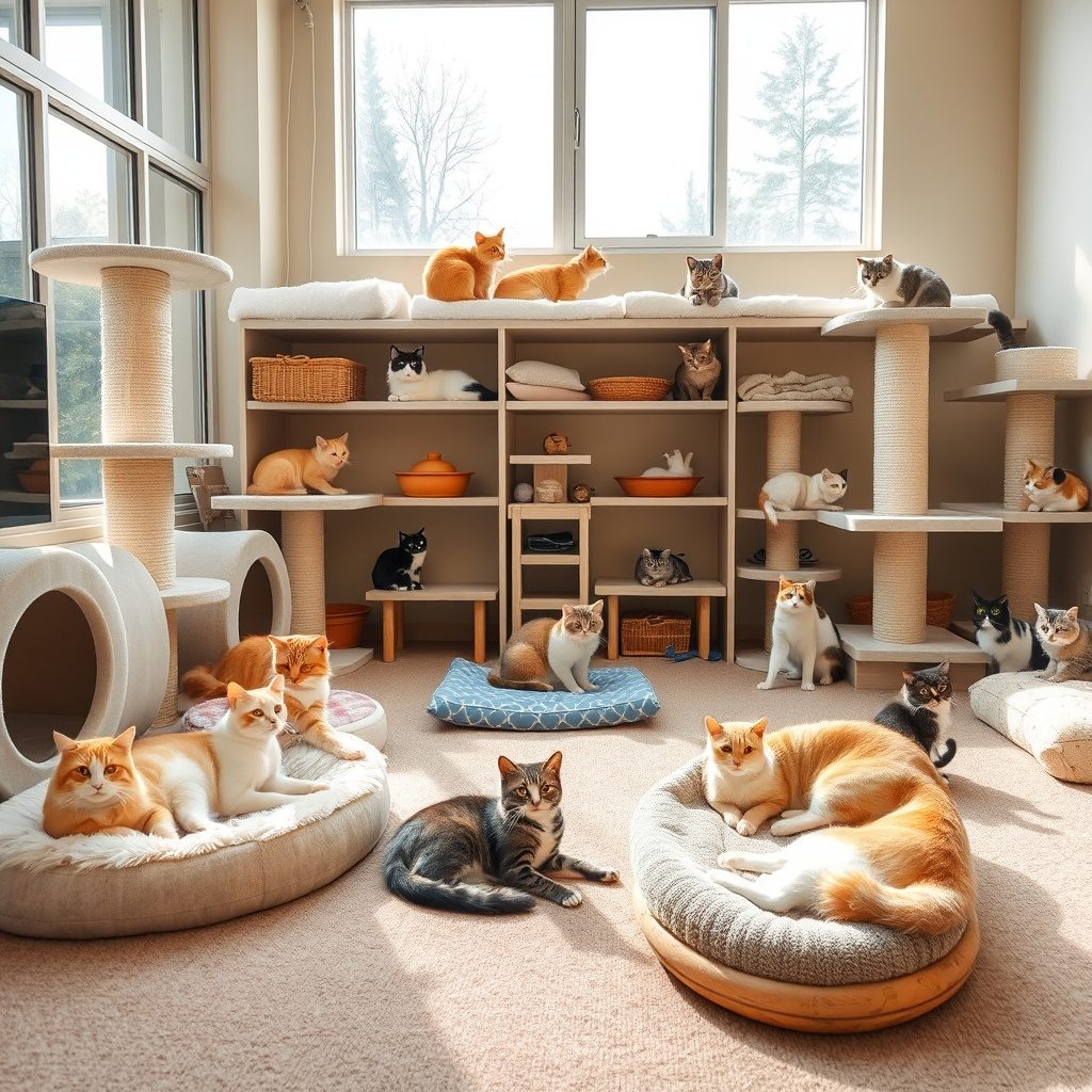 猫の快適な宿泊施設の画像